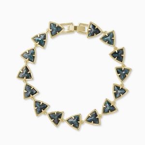 Kendra Scott Perry Gold Link Bracelet - Green